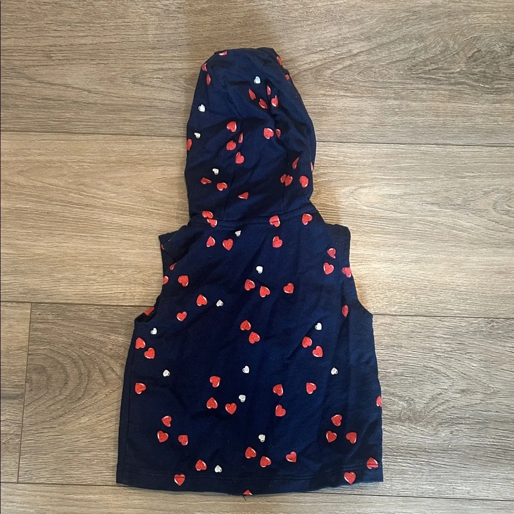 NWOT‎ Carter's Navy Sweatshirt Vest with Red Hearts ❤️ Size 18 months